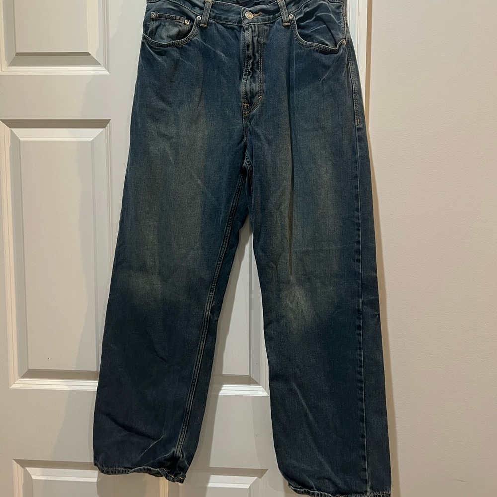 Cremieux  Men’s 34/32 Relaxed  Straight Fit  Leg Dark Wash Denim Jeans